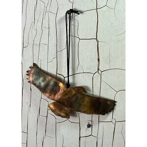 Handmade Copper Flying Eagle Wall Art Dual Sided Metal Southwestern Hanging